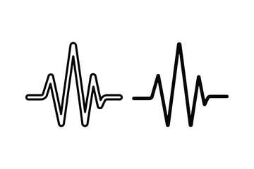 Heartbeat Pulse EKG Waveform Icon for Medical Health and Fitness Monitoring