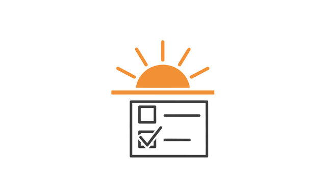 Simple Checklist with Checked Box and Sun.