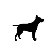 Dog silhouette icon logo design. Puppy pet sign and symbol. Dog icon. Animal veterinary or pet shop branding.