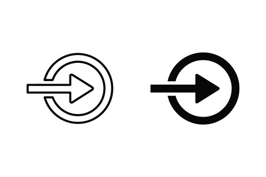 Login Entrance and Sign In Arrow with Circle Icon Design