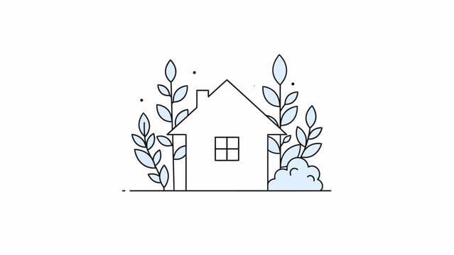 Simple line drawing of a house.