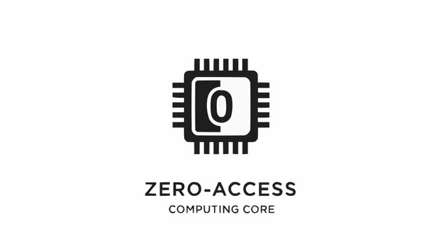 Zero access computing core processor icon.