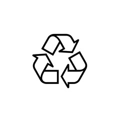 Recycling symbol icon logo design. Eco recycle sign and symbol. Universal recycling icon. Sustainable environment waste management.