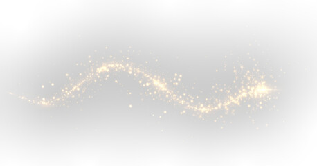 Glowing magic light spiral with shimmering sparkle particles and radiant swirl effect isolated PNG © KULAKOV