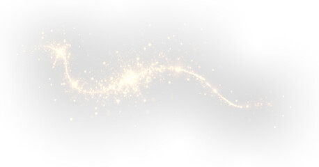 Sparkling magic light swirl with glitter particles forming radiant abstract spiral overlay PNG © KULAKOV