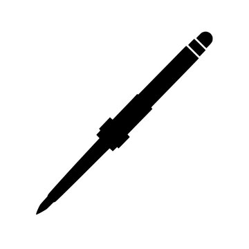 Soldering iron icon logo design. Soldering tool sign and symbol. Soldering iron icon. Electronics repair tool.