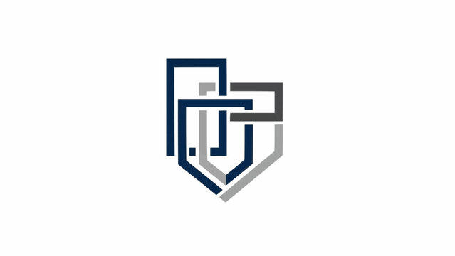 Geometric shapes forming a logo.