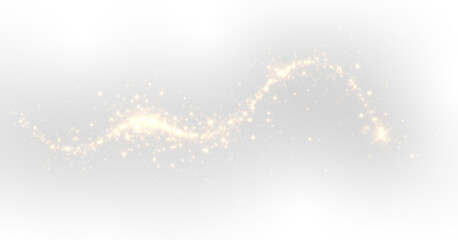 Naklejka premium Radiant sparkle particle spiral with glowing magic light forming abstract swirl effect isolated transparent PNG