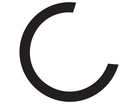 Black incomplete circle vector graphic design element