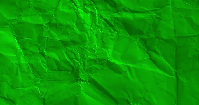 crumpled paper texture on green screen chroma key background