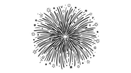 Naklejka premium Explosive Fireworks Display with Radiant Sparks Illuminating the Night Sky