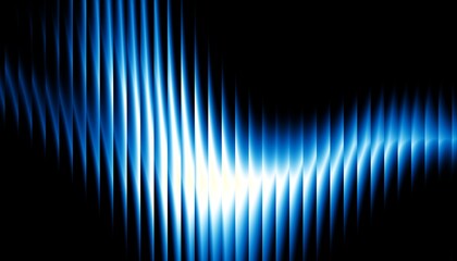 White-light blue-blue gradient with a glass effect on a black background a futuristic look featuring cool glow, soft waves, and transparent layers that create a sense of motion. © kastanka