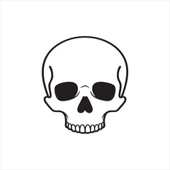 Obraz premium WebHuman skull line art. anatomy skeleton head illustration. medical biology symbol. gothic death icon. science educational graphic element.