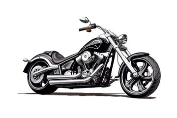 Obraz premium Motorcycle vehicle chopper drawing.