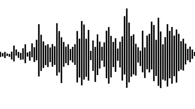 Abstract representation of sound waves illustrating audio frequency patterns in black and white