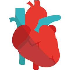 Obraz premium Flat Style Human Heart Icon