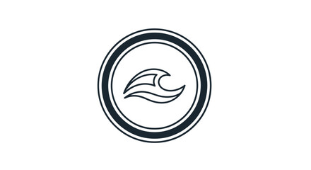 Obraz premium Black and White Wave Logo Design.