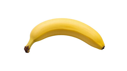 Fresh ripe yellow banana, a healthy tropical fruit, perfectly isolated on a transparent background, ideal for various design projects PNG © Finn