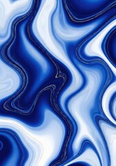 Obraz premium Vibrant blue and white swirling abstract pattern with dark blue lines