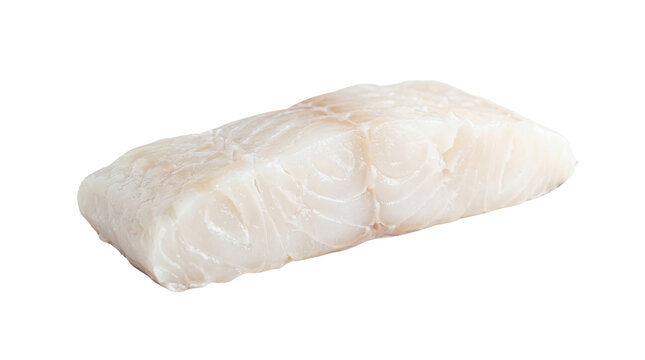 Fresh raw white fish fillet, uncooked and ready for preparation, isolated on transparent background PNG for healthy food concepts
