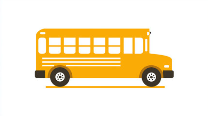 Illustration of a yellow school bus on a white background, symbolizing education and transportation.