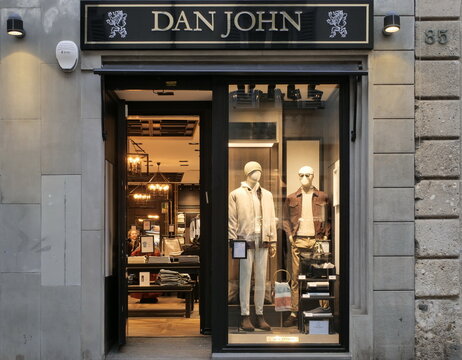 Dan John shop in fashion district of Bergamo, Lombardy, Italy