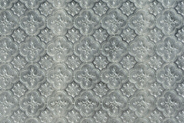 Vintage frosted glass texture with floral pattern