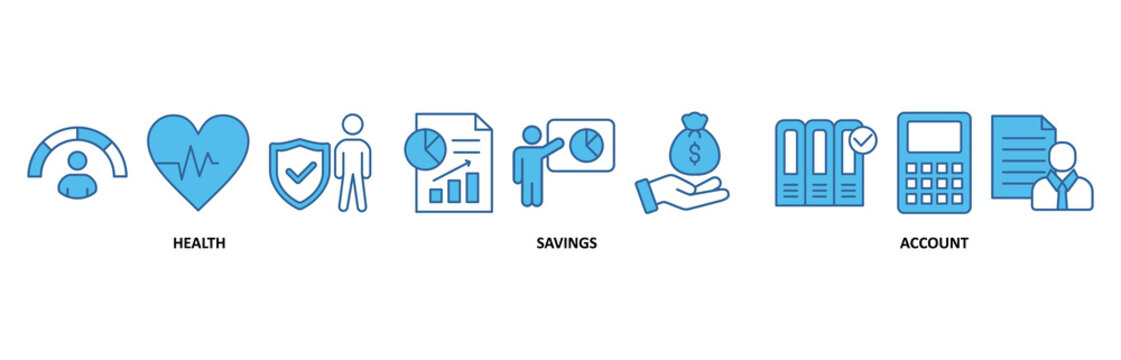 HSA icon set illustration contain health, savings and account.