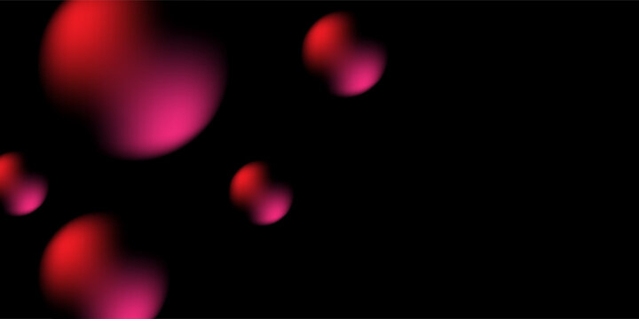 red creative spots on a black background in a minimalist style