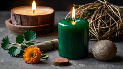 Saint Brigid’s Day candle and flower ritual celebrating Irish heritage and tradition on February 1st, spiritual symbolism, cultural celebration and seasonal renewal