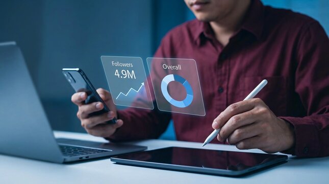 campaign, roas, ads, spend, return, clicks, Businessman analyzing digital marketing campaign data with ROAS, impressions, and performance charts, representing ad spend, clicks, and growth reports.&nbsp;
