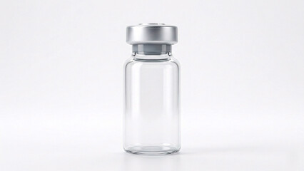 Blank clear glass medical vial bottle mockup.
