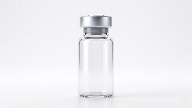 Blank clear glass medical vial bottle mockup.
