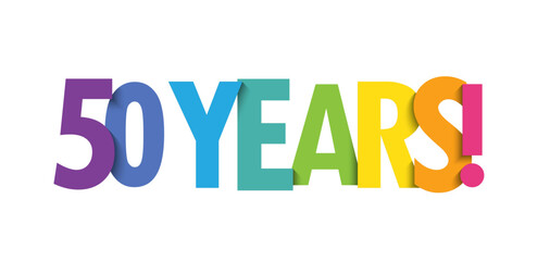 50 YEARS! colorful vector typography banner on white background © Web Buttons Inc