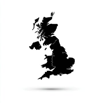 Silhouetted map of an island nation, featuring distinct regions
