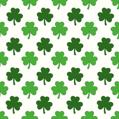 Fototapeta premium Seamless shamrock pattern. Saint Patricks Day background design