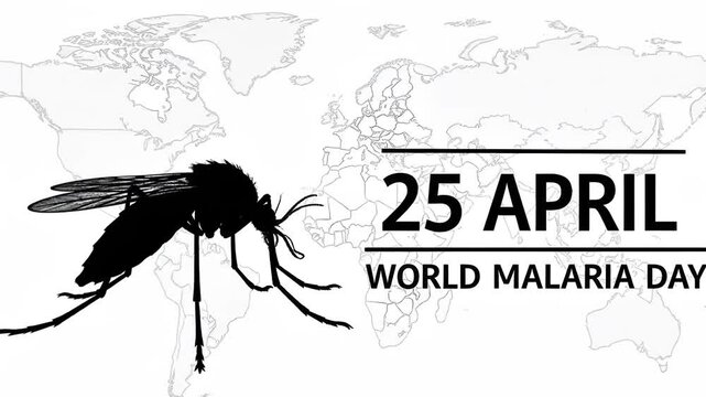 Mosquito silhouette over world map with number 2
