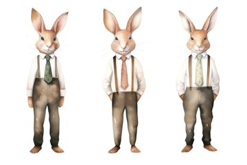 Fototapeta premium Rabbit businessperson animal mammal white background.