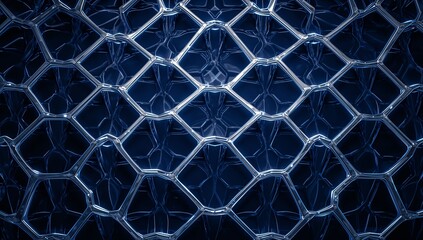 Fototapeta premium Intricate Honeycomb Pattern with Glossy Texture and Dark Background