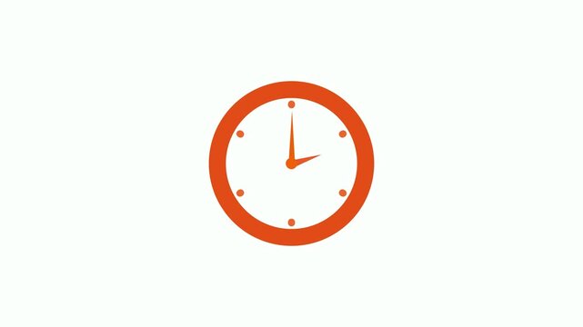Clock icon flat style 24 hours day fast speed with moving timer clock rotation.