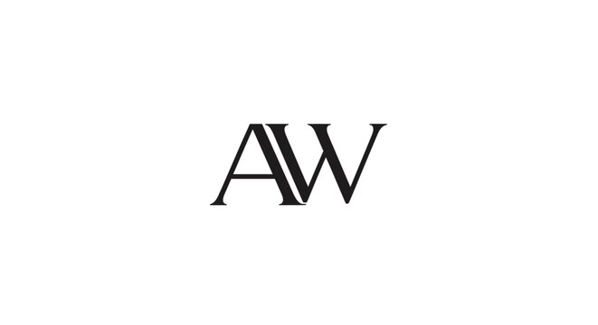 Elegant AW Monogram Logo Design.