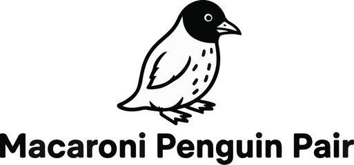 Fototapeta premium A simple black and white illustration of a penguin with text below