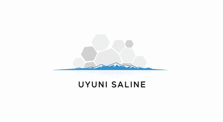 Obraz premium Geometric shapes overlaying serene blue mountain peaks reflected in water