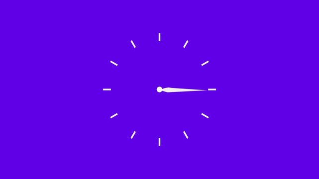 Analog clock icon animation loop, alpha channel included 4k video.