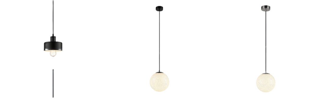 Modern Minimalist Pendant Light Collection with Glass Globe and Industrial Hanging Lamp Design