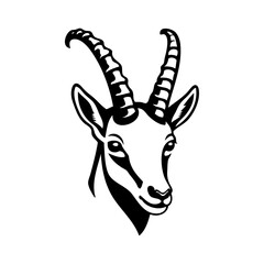 Dibujo sencillo con líneas de la cabeza de un rebeco © teracreonte