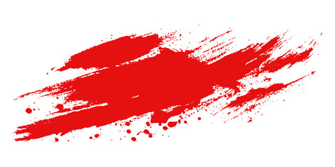 A bold red brushstroke dynamically sweeps across a canvas, imbued with a raw, artistic energy. A striking graphic element for injecting passion and intensity into design projects. © FANUSH