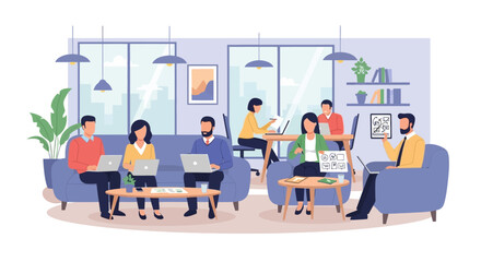 Group of people sitting on couches.