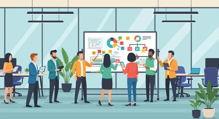 Business people discussing in office meeting.