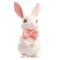 Obraz premium 3d coquette rabbit animal bunny white.